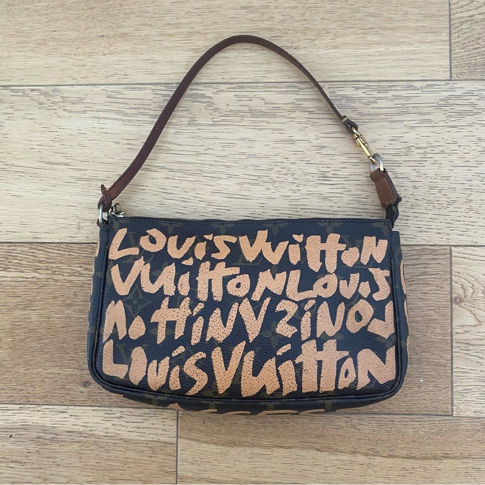 Louis Vuitton Stephen Sprouse Graffiti Pochette Monogram 2001 Y2K LV Peach